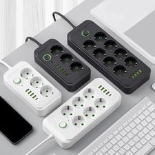 Steckdosenleiste 3 6 8 Fach mit USB Mehrfachs...