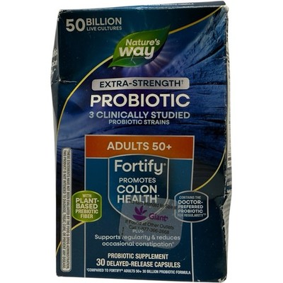Nature's Way Fortify Extra Strength Adult 50+ Daily Probiotics 30Ct EXP 08/2026