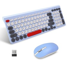 Wireless Keyboard Mouse Combo USB Compact Silent Set Windows PC Laptop Colorful