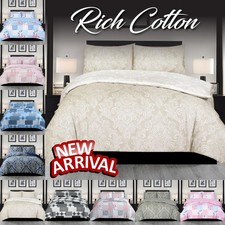 3 Piece Duvet Quilt Cover Bedding Set with Pillow Case Single Double King Size