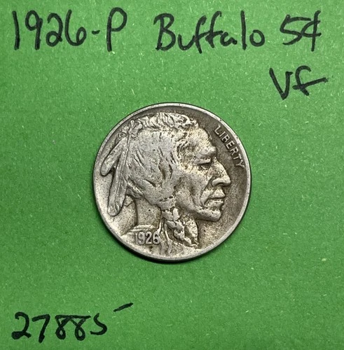 1926-P Buffalo 🦬 Indian Head Nickel 5c Vf Very Fine