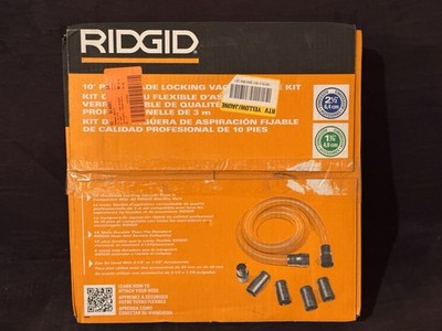 RIDGID 10ft  Pro-Grade Locking Wet/Dry Vacuum Hose Kit LA2570