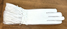 NIP Anh Linh White Formal Wedding Gloves Wrist Length Mesh  Bows Trim OS NEW
