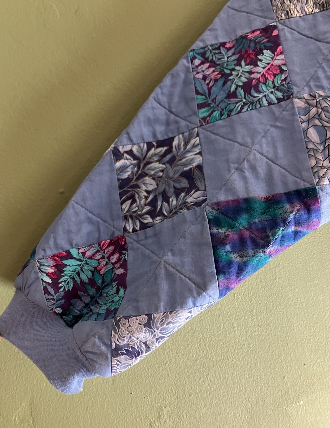 Handmade Patchwork Quilt Jacket Bomber Style Size… - image 3