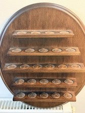 Vintage Wooden Thimble Display Rack Wall Shelf Oval 5 Tier Holder Collectible