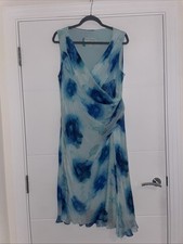 Damsel In A Dress Blue Tie Dye Silk Drape Midi Dress Plus Size 18 Occasion Smart