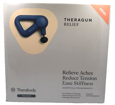 Therabody Theragun Relief Blue Comfortable Handheld Percussion Massage Gun NEW 