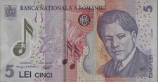 ROUM&Auml;NIEN 2005 BANKNOTE 5 LEI MF132803