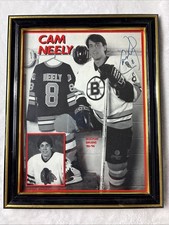 Vintage Signed Cam Neely Boston Bruins Portland Winter Hawks Framed Photo Poster