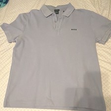 BOSS Light Blue Slim Fit Polo Shirt Men's XL Short Sleeve