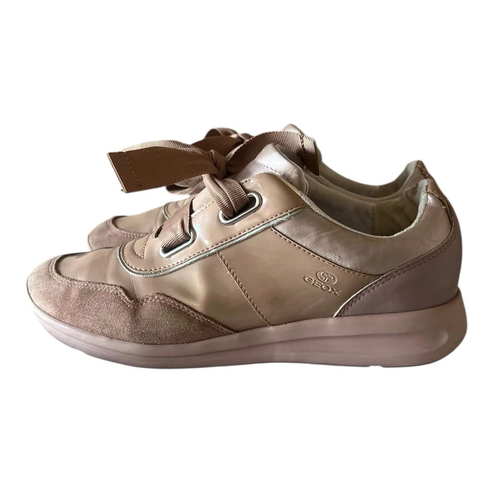 Geox SP Nute Mujer Tenis Zapatos Talla 9 Con Cordones Parte Superior Baja Entrenadores Rosa Como Nuevo Foto 4 de 4