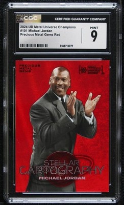 2024 Skybox Metal Universe Champions PMG Red Michael Jordan CGC 9 Mint HOF h3a