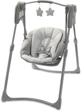 Graco Slim Spaces Compact Baby Swing Portable Height Adjust Reign ToyBar