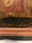 ANTIQUE FOLK ART PRIM OIL ON BOARD PORTRAIT WOMAN FARMER FLORAL GARLAND FRAMED — photo 10