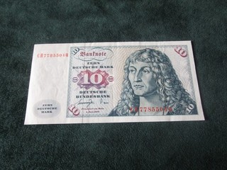 Geldschein Zehn Deutsche Mark 10 D Mark Banknote 1977 wohl unzierkuliert