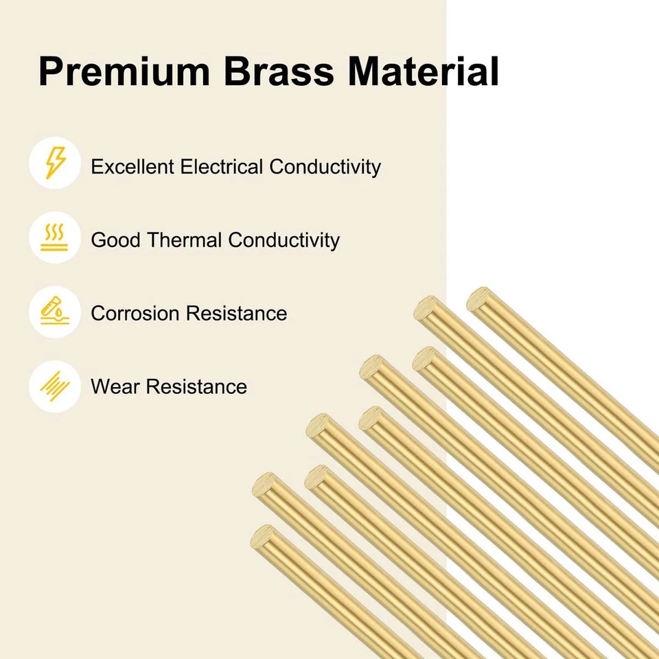 Messing Rund H62 Stab Rundmaterial Ziehhart Rundstange Vollstab Ø 0.8mm bis 80mm - Bild 4 von 4