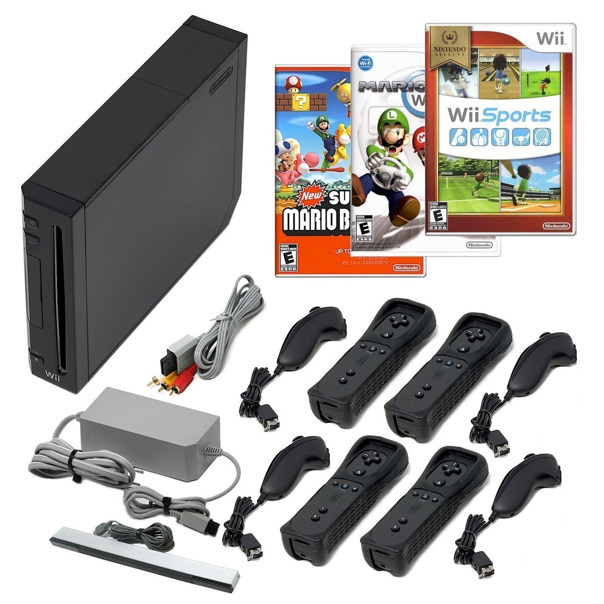 Nintendo Wii Console + GameCube Compatible + Pick 1-4 Remotes, Wii