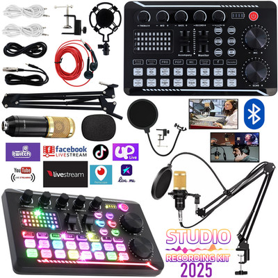 Condenser Microphone Voice Changer Kit Complete Set For Podcast Studio Recording