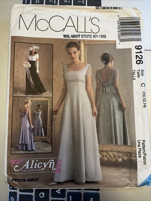McCalls 9126 Schnittmuster Braut HOCHZEIT Kleid Brautjungfer 10 12 14 Vintage Neu