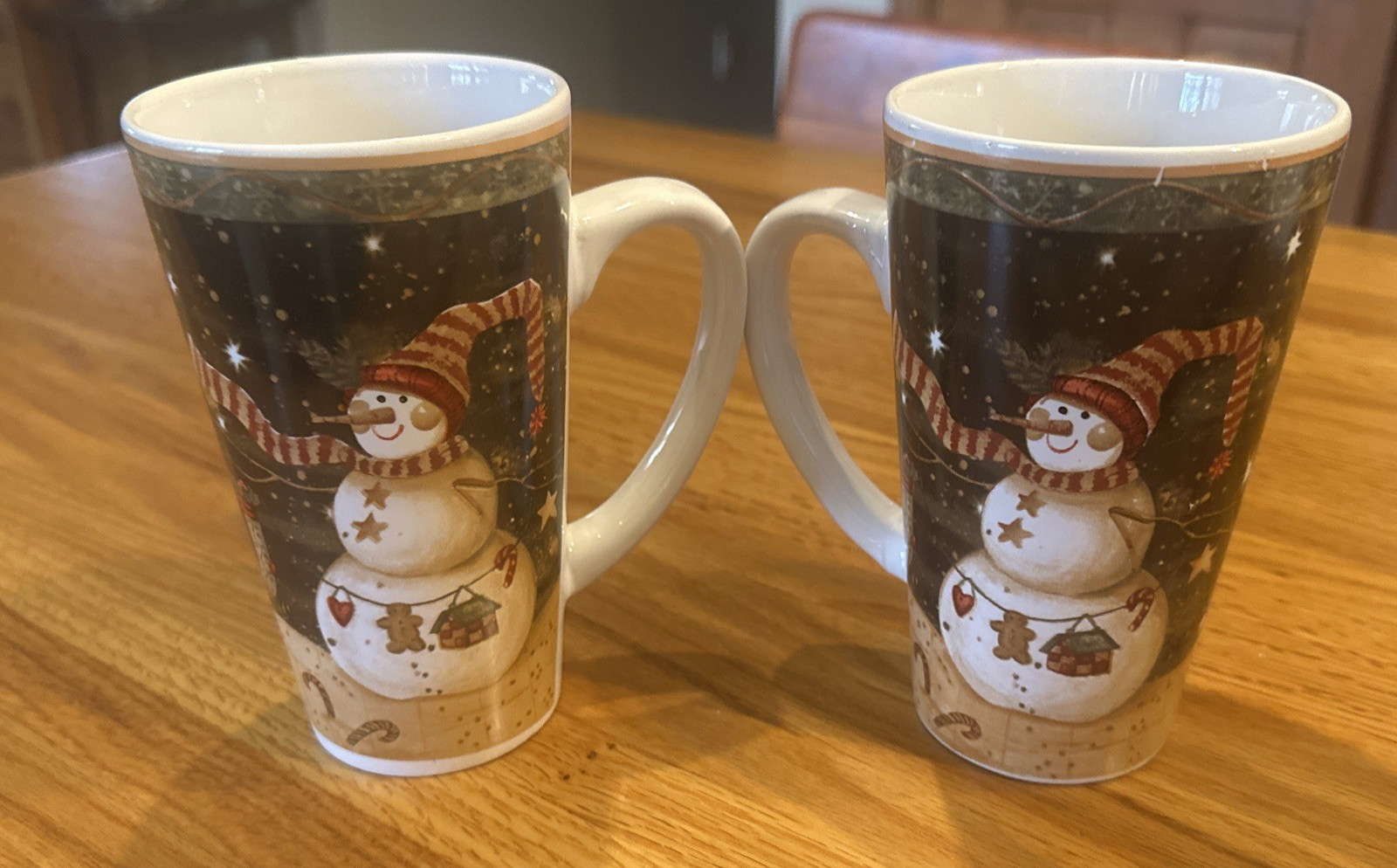 Housewares International LANG Christmas Card Style Snowman Tall Coffee Mug Cup