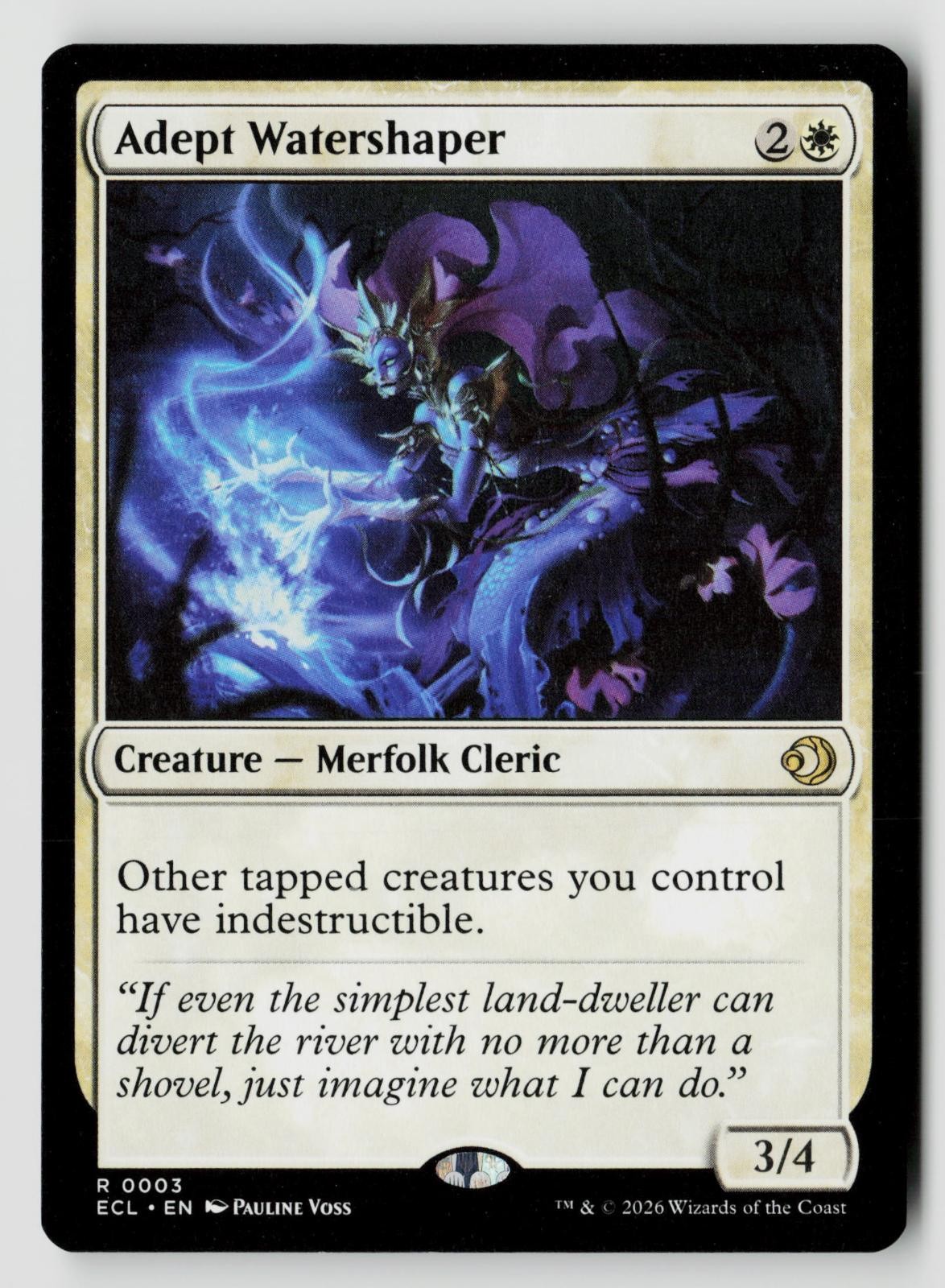 Adept Watershaper 3 Rare Lorwyn Eclipsed Magic: The Gathering Near Mint