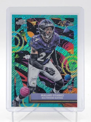 MALAKI STARKS 2025 TOPPS COSMIC CHROME ROOKIE AQUA EQUINOX /199 RAVENS Q7485