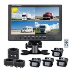 9" Quad Split Monitor & CCD Backup Camera 12-24v for Truck Bus Caravan Reversing