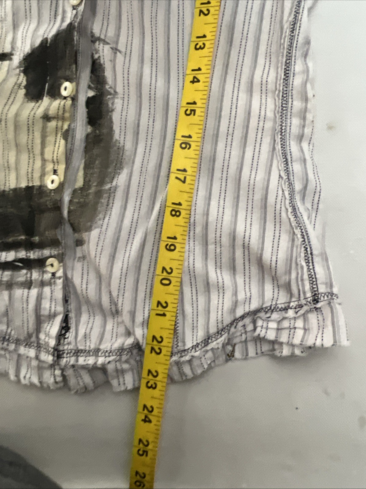 3J Workshop Johnny Was Button Down White Striped … - image 14