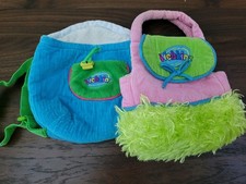 Ganz Webkinz Lot Of 2 Carriers Pink Purse Knapsack Carrier No Codes