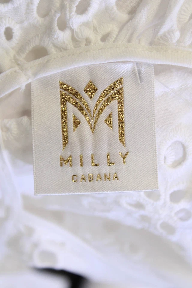 Capa Milly Cabana Mujer Ojales Bordados Cuello en V Blanco Talla S Foto 4 de 4