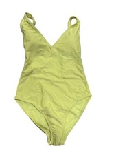 Women's V-Neck High Leg One Piece Swimsuit - Kona Sol Yellow M