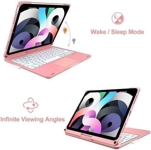 Funda protectora con teclado giratorio retroiluminado para iPad Pro 11 4ta/3a/2a/1a generación Air 4/5a - Imagen 6 de 43