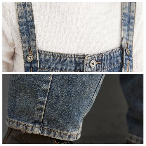 Damen Freizeit Denim Hose Latzhose Overall Enganliegende Jeans Knöchellang - Bild 7 von 9