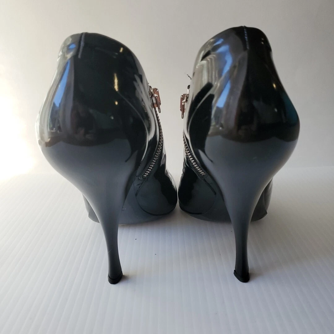Stivaletti MIU MIU NERI VERNICE PELLE TACCO ALTO STILETTO ZIP TG 41 ITALIA