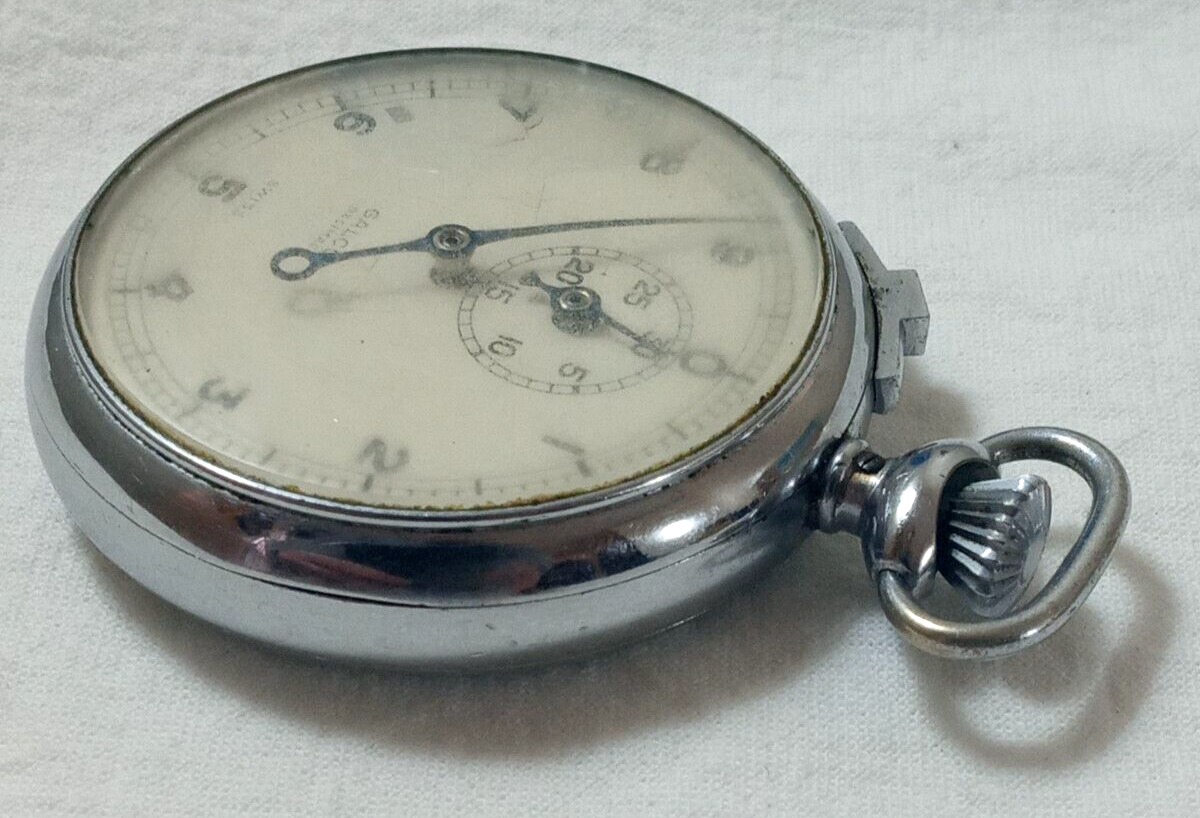 ANTIQUE WORKING GALCO DECIMAL SWISS POCKET STOPWATCH TIMER eBay