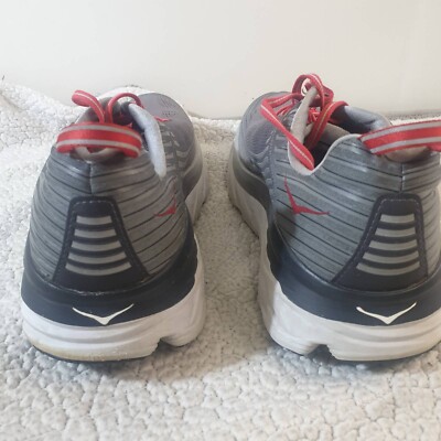 Men\'s Hoka Bondi 6 Gray Running Shoe with Red Accents size 11.5 Hoka Bondi 6 Men main image 3