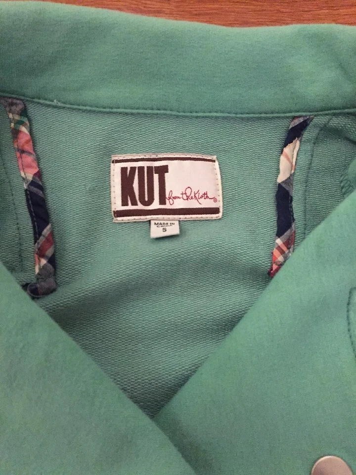 KUT FROM THE KLOTH Fitted Jersey Moto Jacket Green Size S Orig. $168 NEW - Image 3 of 4
