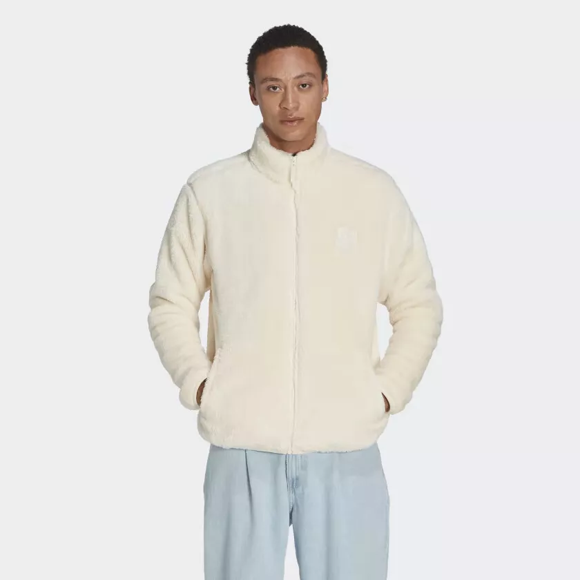 Adidas white best sale fluffy jacket