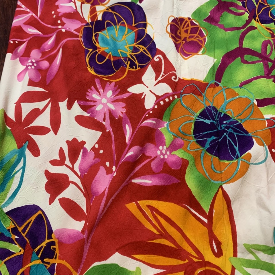 Jams World Tank Dress Sz XL Rave Floral Adjustable Strap Asymmetrical