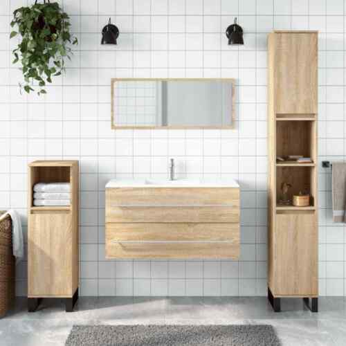 Badschrank mit Spiegel Sonoma-Eiche Holzwerkstoff - Bild 1 von 10