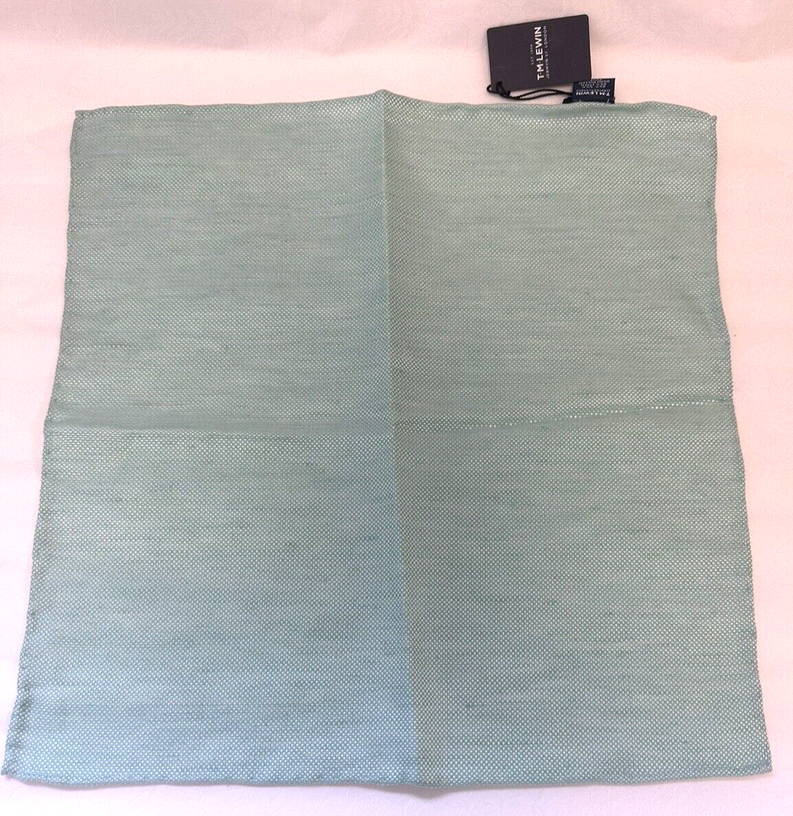 NEW! TM Lewin mint green woven silk/linen wedding/occasionwear pocket square