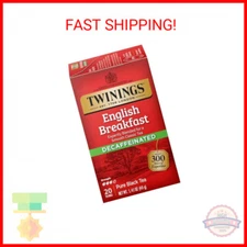 Twinings Decaffeinated English Breakfast Individually Wrapped Bags, 20 Count (Pa