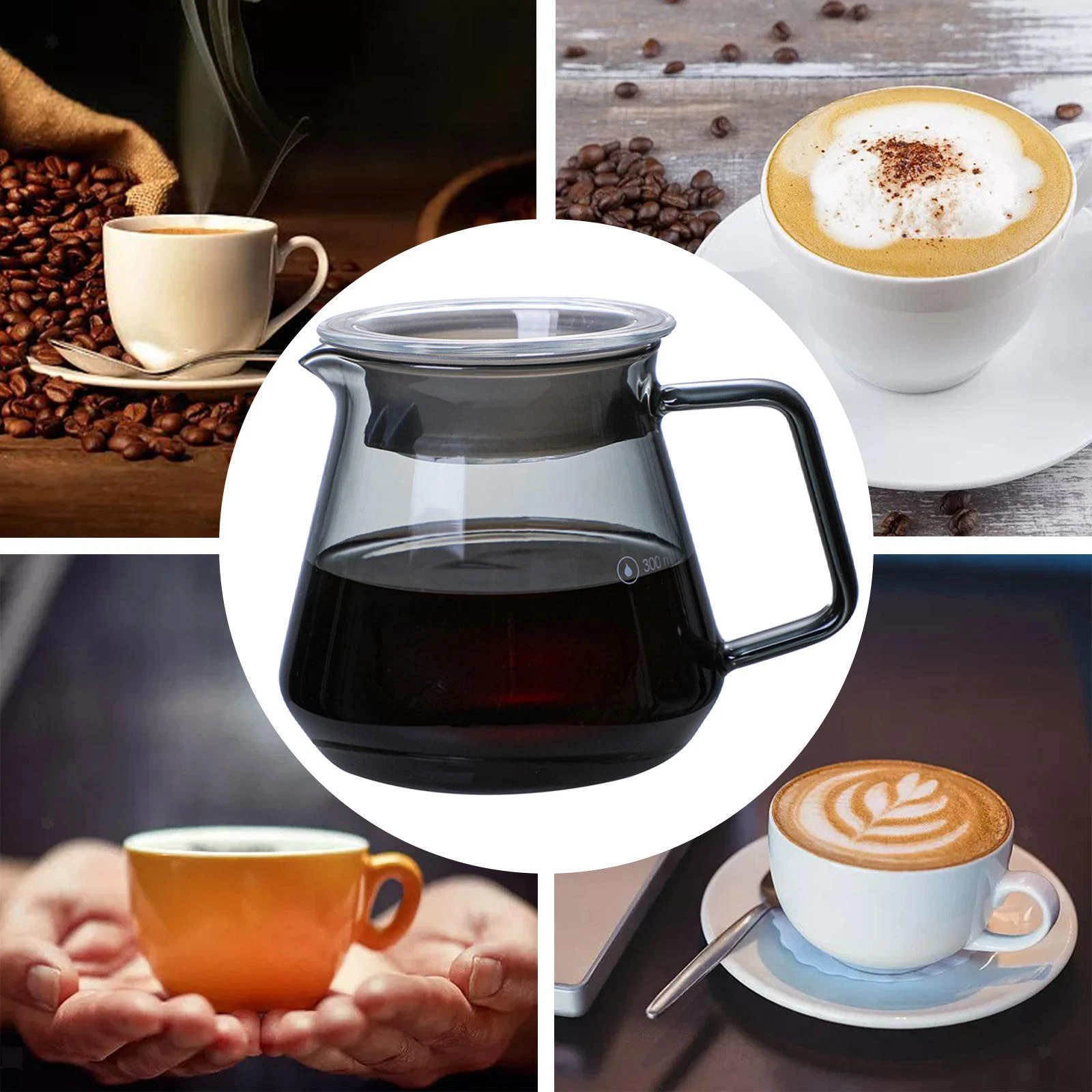 Coffee Pot Carafe Coffee Brewer, Reusable Heat Resistant Coffee Maker for