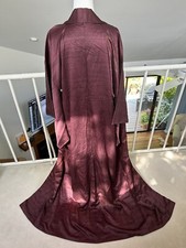 Beautiful Vintage Japanese Kimono Romantic Dark Red Rare Wafu Floral Japan Silk