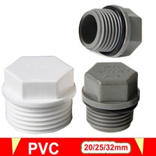 PVC Plug BSP Male Thread Pressure Water Pipe Fittings 1/2 - 1" With or No Seals