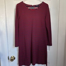 Madewell Sorbonne Dress in Sailor Stripe Red & Navy Knit Long Sleeve Sz M career