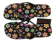NOBO NO BOUNDARIES Black Floral Foam Single Flip-Flop Sandals Sz 11