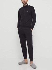 Emporio Armani Mens Black Logo Tape Tracksuit
