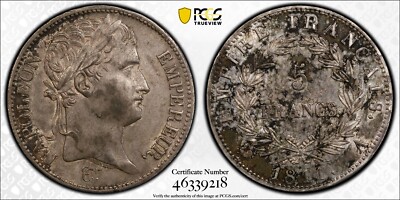 外国銀貨　フランス5F銀貨　1802年　AN12A 1812 A France Napoleon I Emperor Silver Coin 5F 5 Francs PCGS AU55