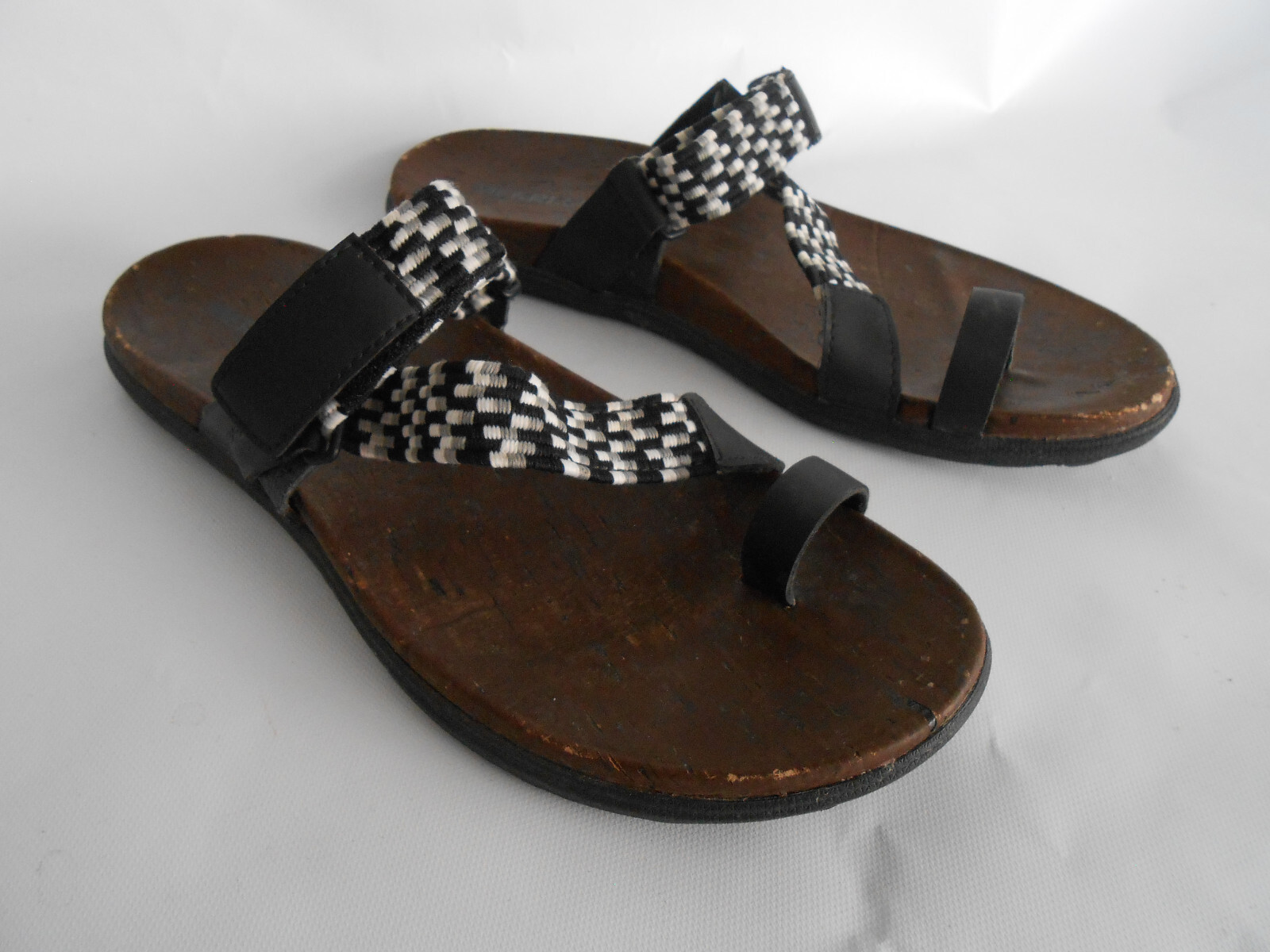 Merrell sandalo donna tg 9 slide con passante punta nero e bianco cinturino regolabile